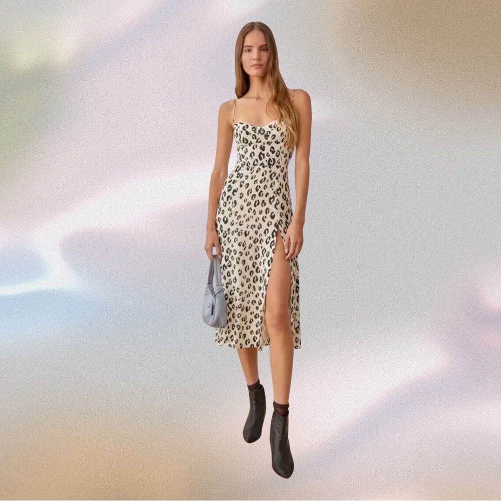 Reformation Juliette Dress in Snow Leopard